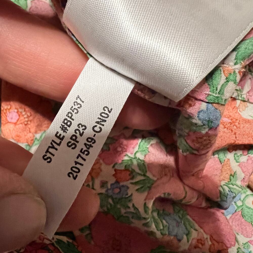J Crew Shirt Womens 8 Floral Liberty Meadow Song  Button Ling Sleeve - Picture 8 of 8
